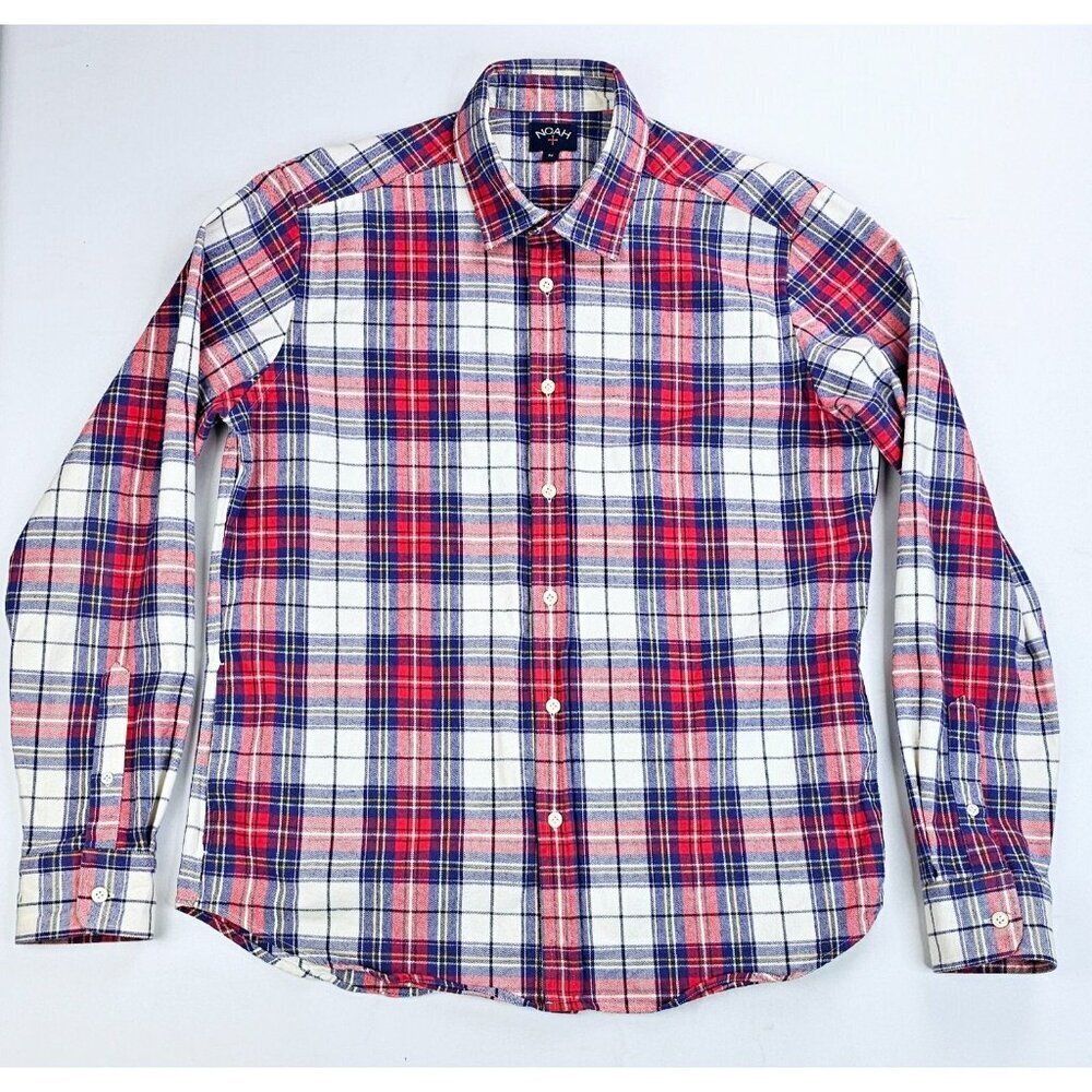 Noah NY Size Medium Mens Red White Blue Yellow Long Sleeve Shirt Pockets Jacket